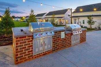 Stainless steel gas grilling station at anthem luxury rentals in huntsville, al